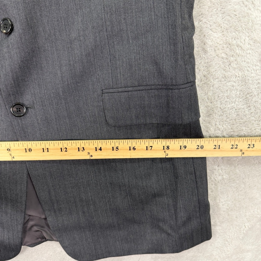Hickey Freeman Men 40XL Slim Fit Madison Suit Grey Herringbone Wool 34x32 USA - Picture 10 of 16